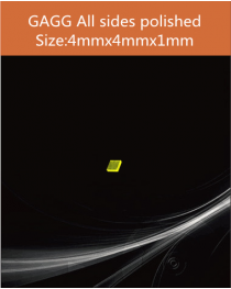 GAGG Ce scintillation crystal, GAGG Ce crystal, GAGG scintillator, Ce:Gd3Al2Ga3O12 crystal, 4x4x1mm